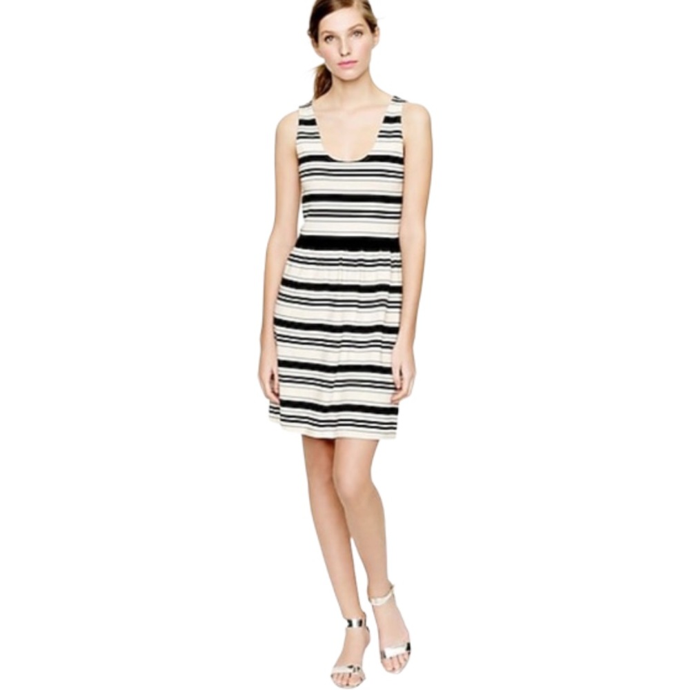 J. Crew Villa Striped Black Tank Summer Dress